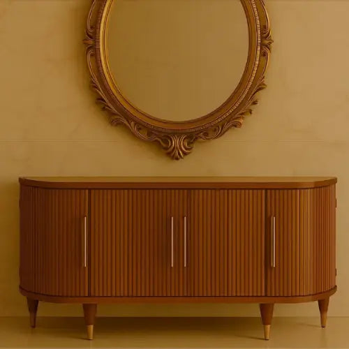 Image of a handcrafted furniture made from chestnut wood — prized for its warm tones and strength. 