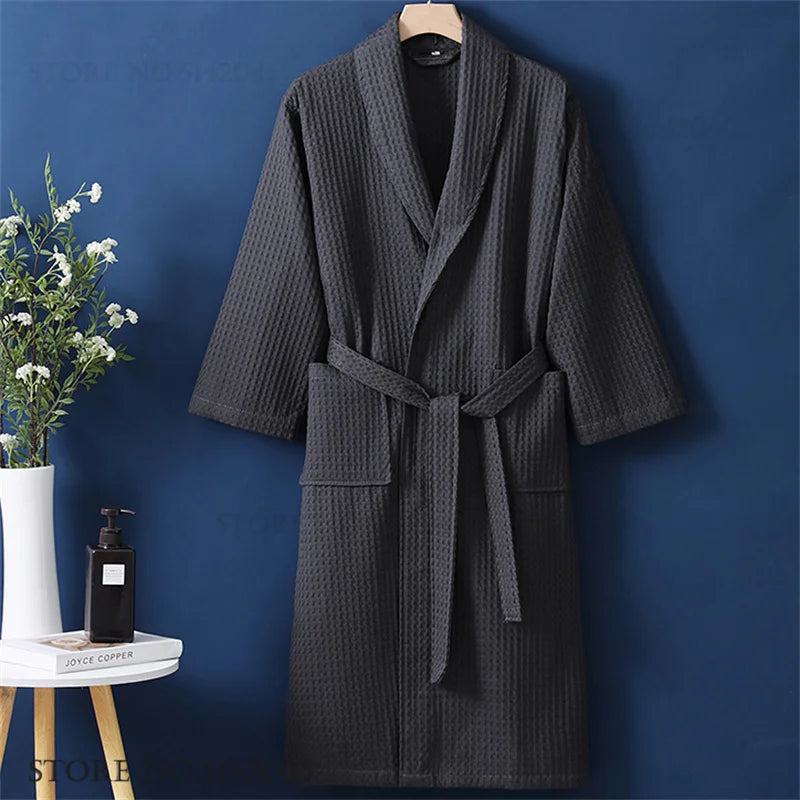 Women's Cotton Waffle Bathrobe | Kimono Robe Loungewear – M to 1XL