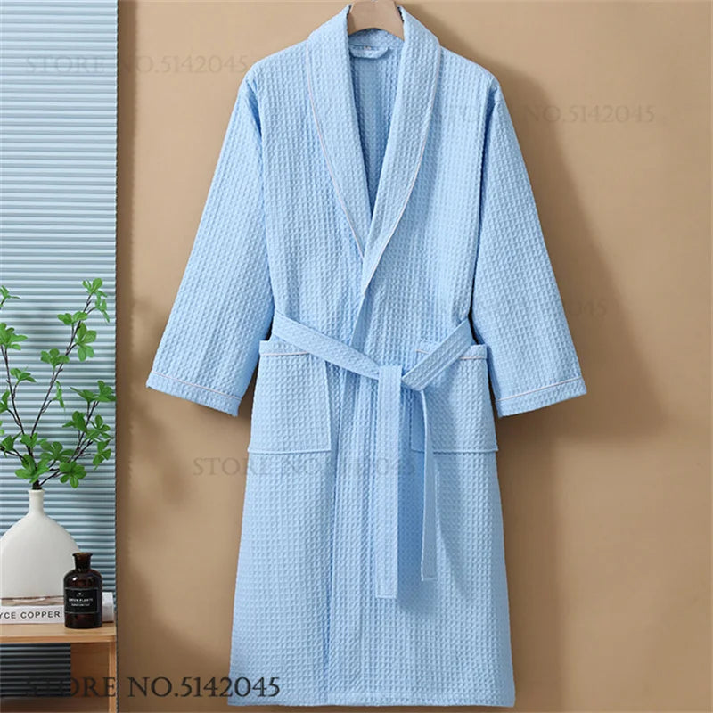 Women's Cotton Waffle Bathrobe | Kimono Robe Loungewear – M to 1XL