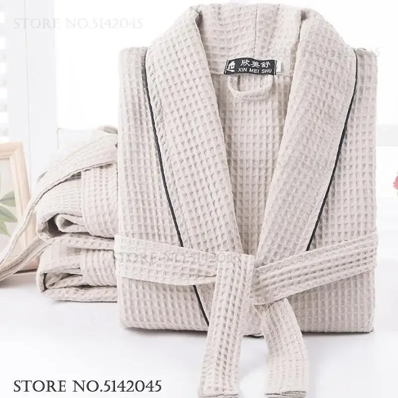 Women's Cotton Waffle Bathrobe | Kimono Robe Loungewear – M to 1XL