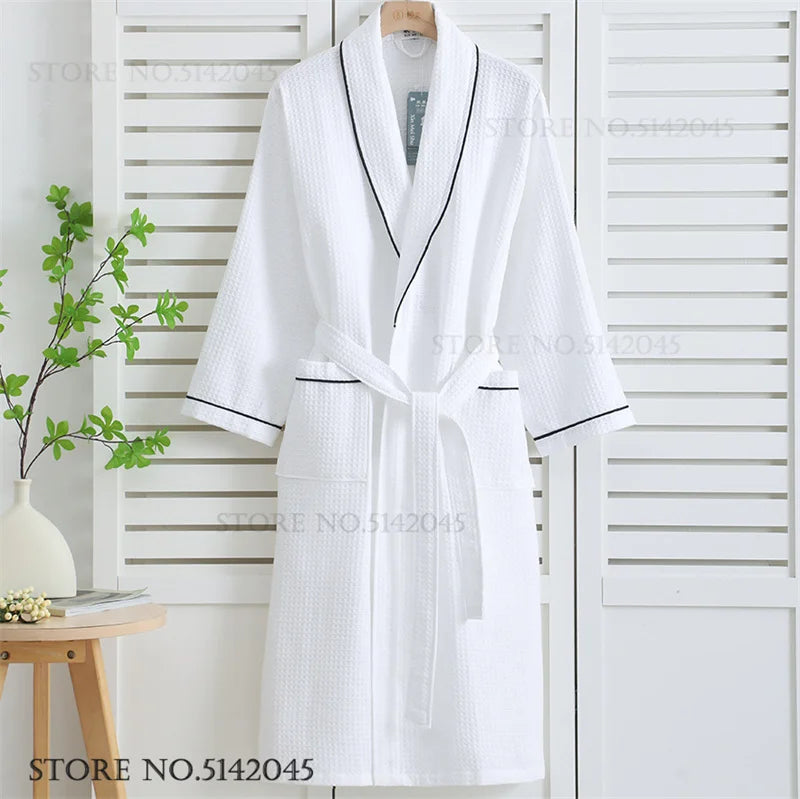 Women's Cotton Waffle Bathrobe | Kimono Robe Loungewear – M to 1XL