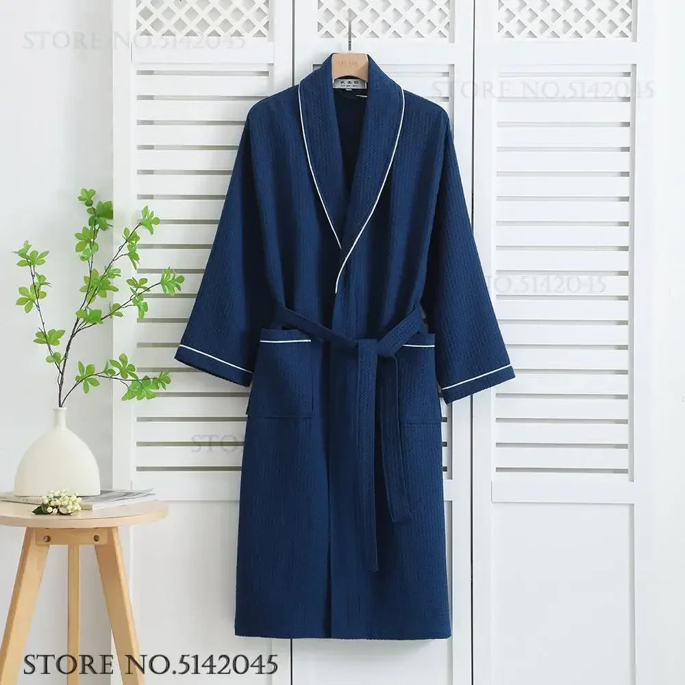 Women's Cotton Waffle Bathrobe | Kimono Robe Loungewear – M to 1XL