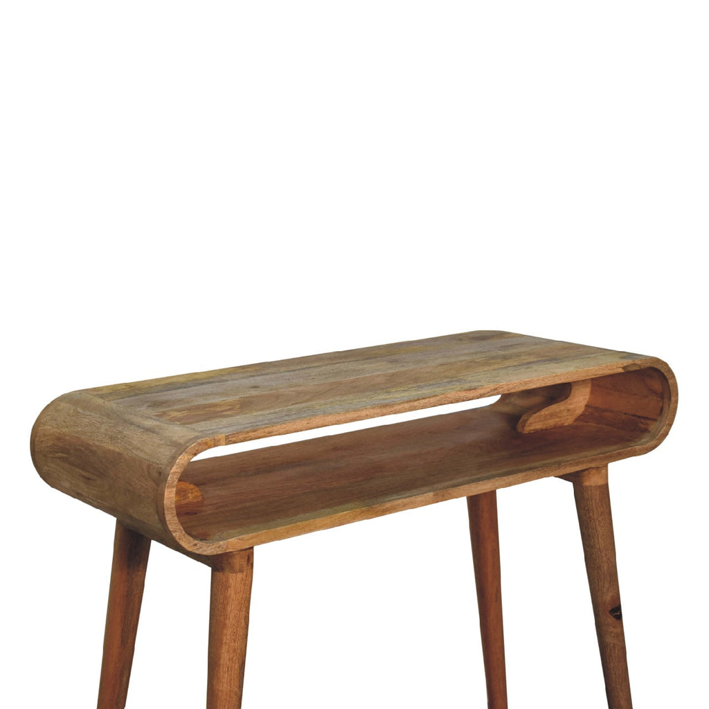Amaya Chestnut Nordic Style Console Table front view
