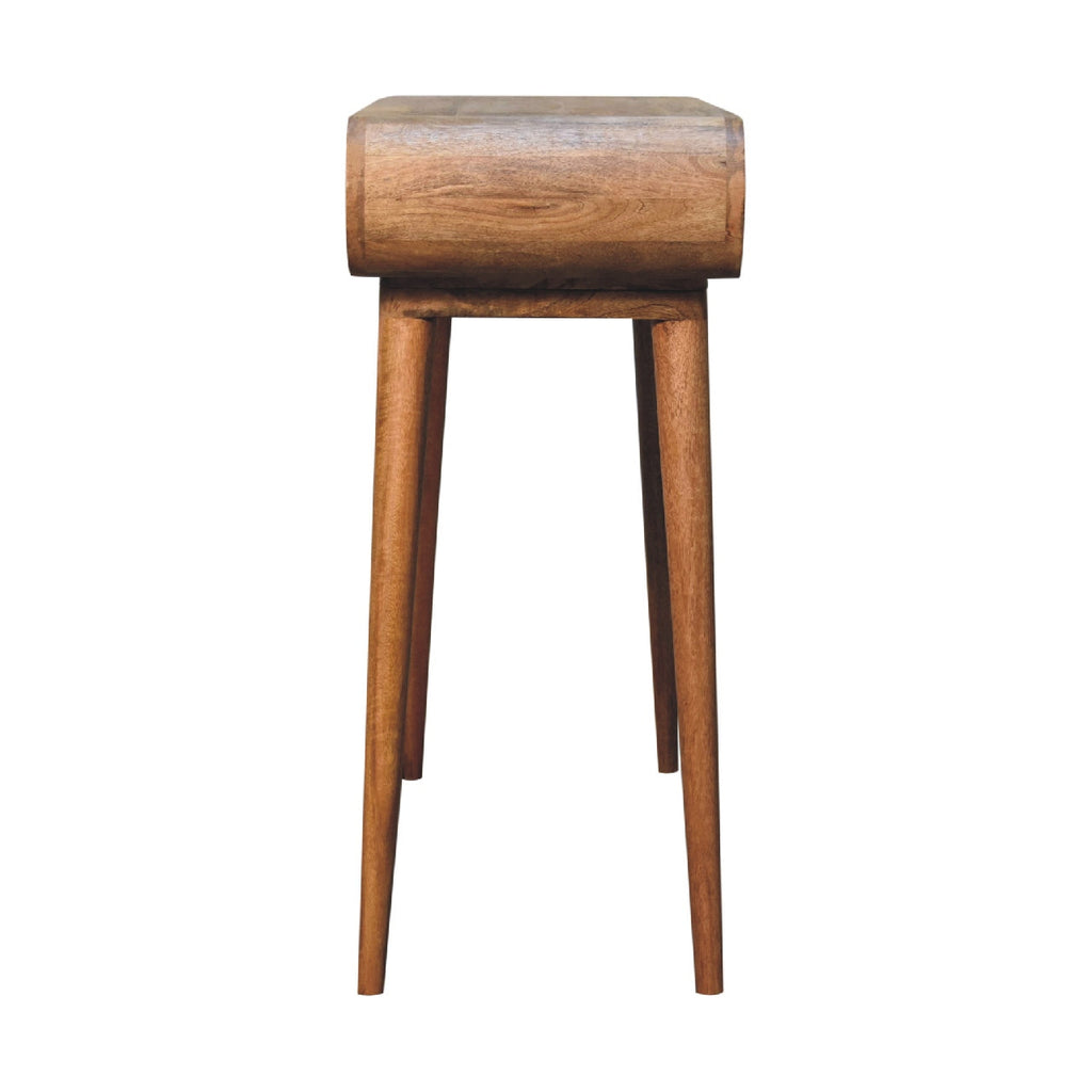 Amaya Chestnut Nordic Style Console Table front view