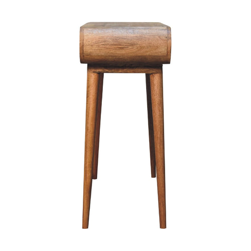 Amaya Chestnut Nordic Style Console Table front view