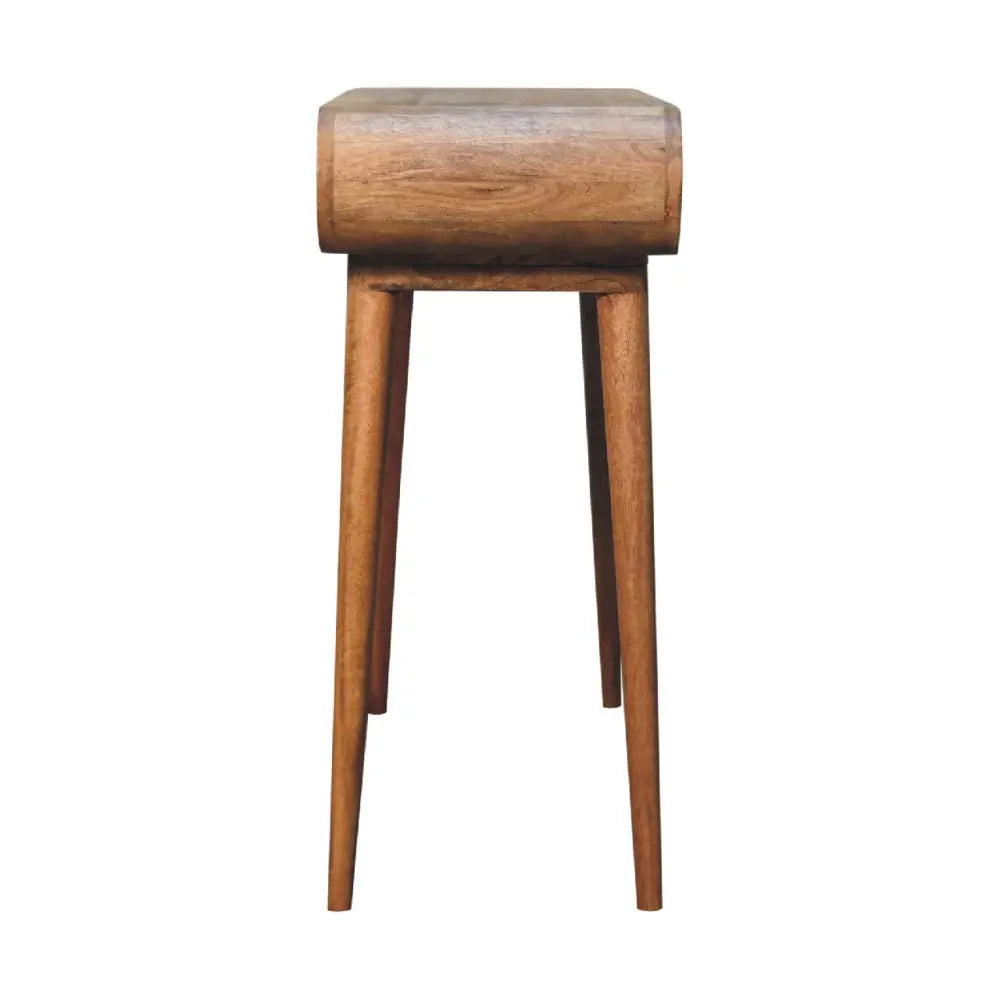 Amaya Chestnut Nordic Style Console Table front view