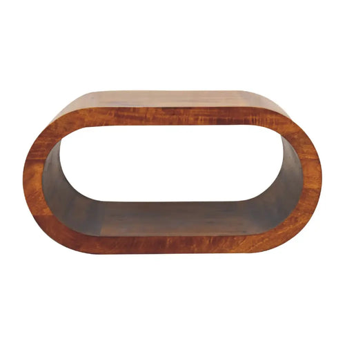 Wooden coffee table with a glass top on a white background