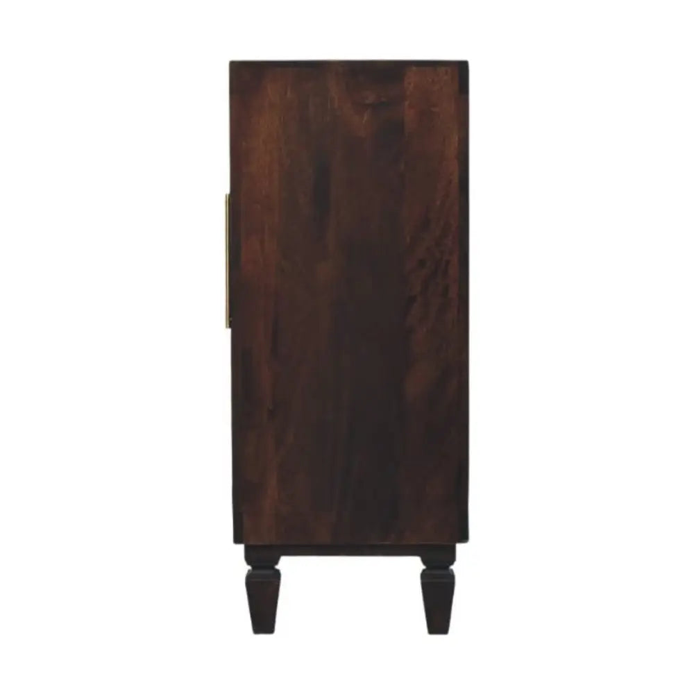 Artisan Furniture Solid Wood Cadiz Carved Panel Cabinet and 2 Doors and 1 Shelf Brown