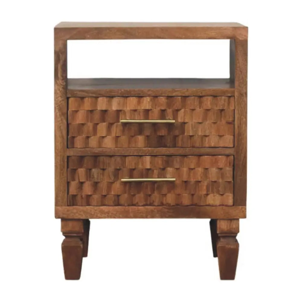 Cadiz Carved Open-Shelf Bedside