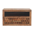 Wooden cabinet with a drawer on a white background