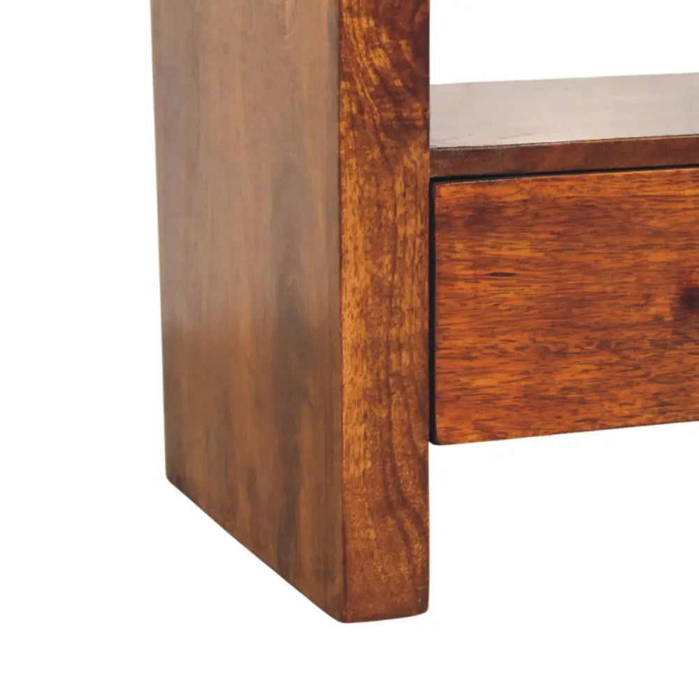 Darcy 3 drawer Open Shelf Chestnut Media unit