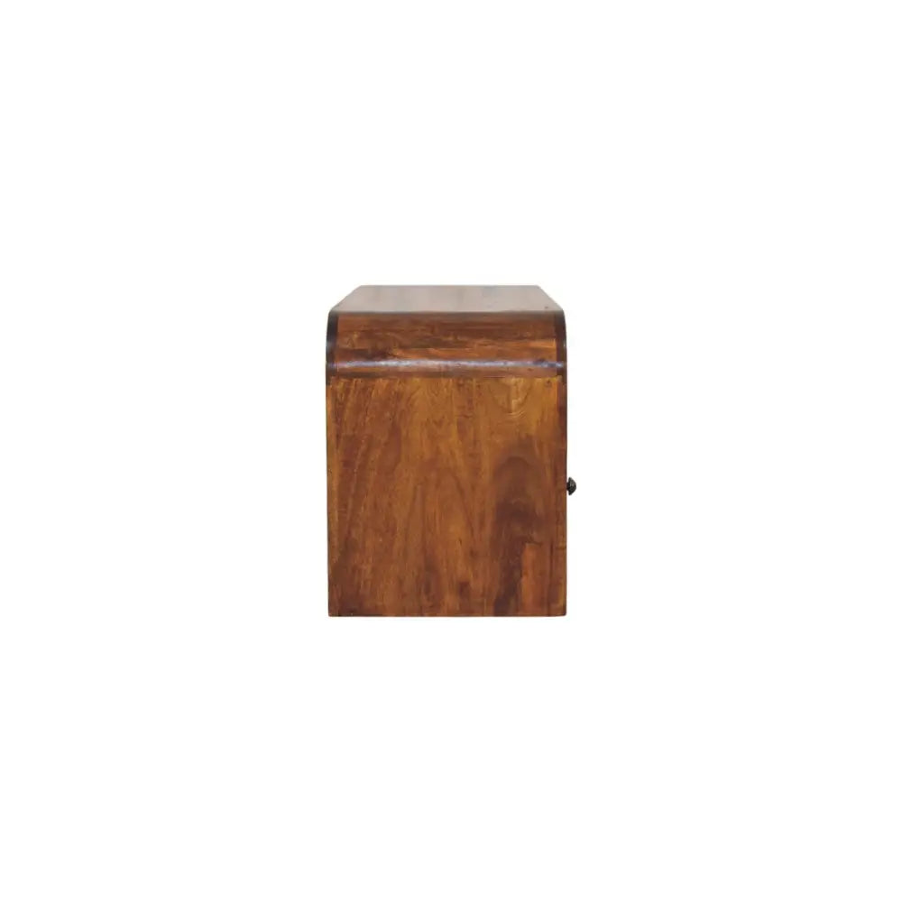 Darcy 3 drawer Open Shelf Chestnut Media unit