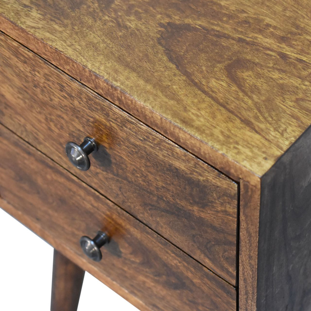 Mini 2 Drawer Chestnut Nightstand - Nightstands