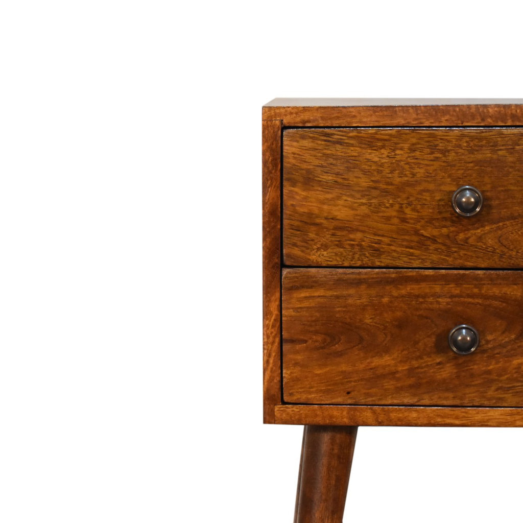 Mini 2 Drawer Chestnut Nightstand - Nightstands