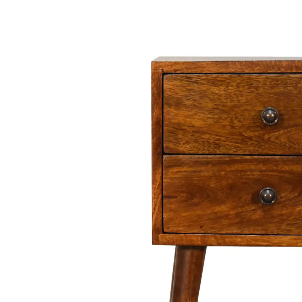Mini 2 Drawer Chestnut Nightstand - Nightstands