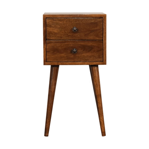 Mini 2 Drawer Chestnut Nightstand - Nightstands