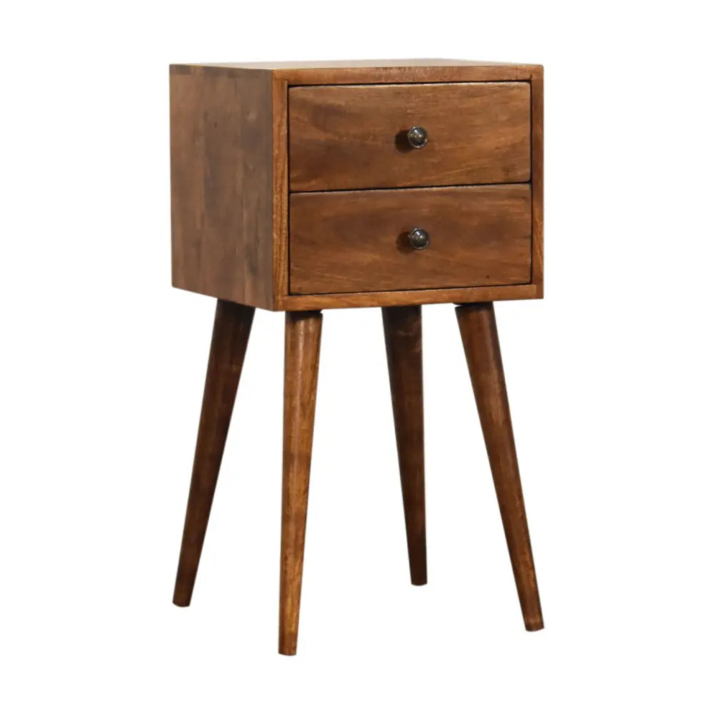 Mini 2 Drawer Chestnut Nightstand - Nightstands