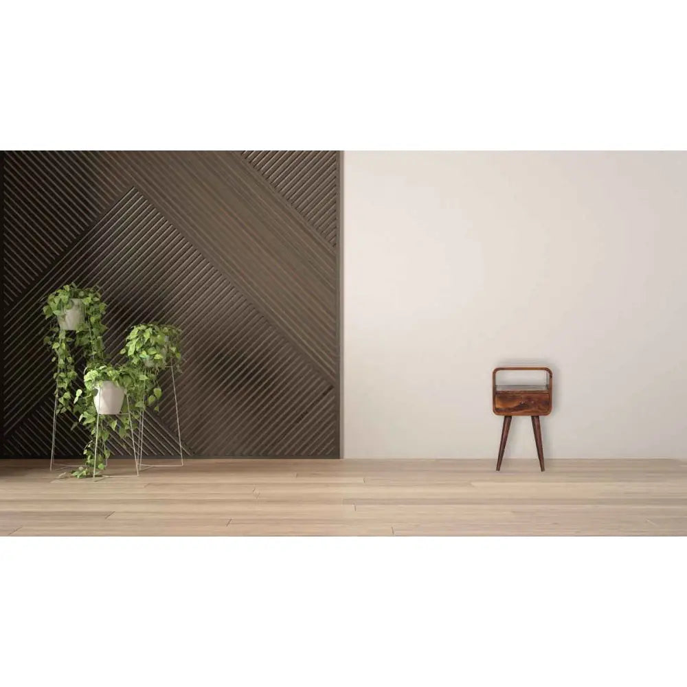 Mini Chestnut Curve Open Nightstand