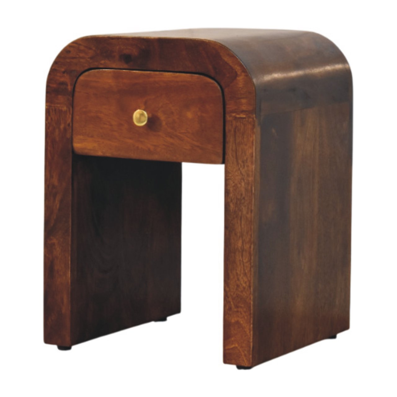 Mini Darcy Chestnut Nightstand-Curved Edges - Nightstands