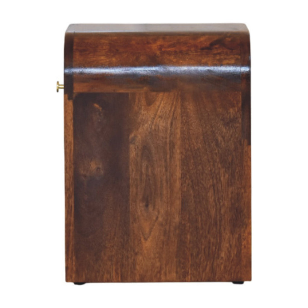Mini Darcy Chestnut Nightstand-Curved Edges - Nightstands