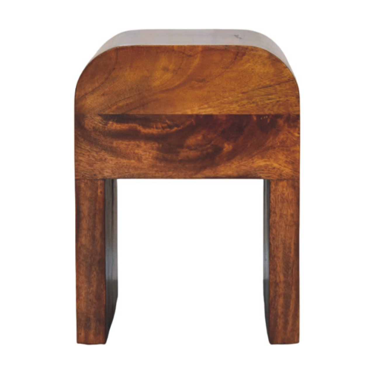 Mini Darcy Chestnut Nightstand-Curved Edges - Nightstands