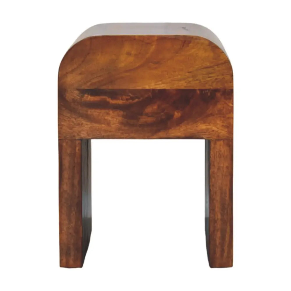 Mini Darcy Chestnut Nightstand-Curved Edges - Nightstands