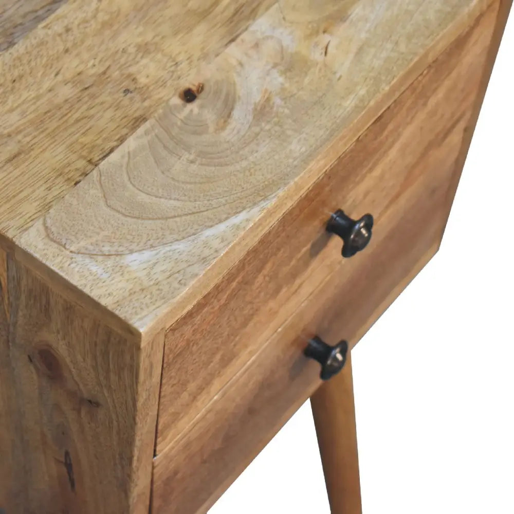 Mini 2 Drawer Oak-ish Nightstand - Oasis Home Essentials