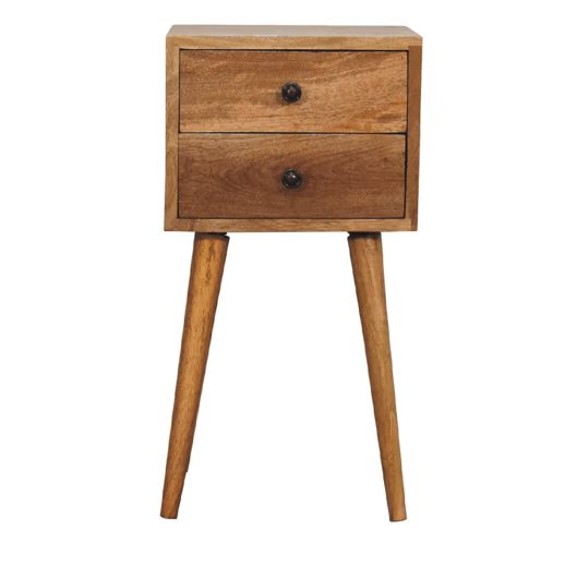 mini oak nightstand-2 drawer - Nightstands