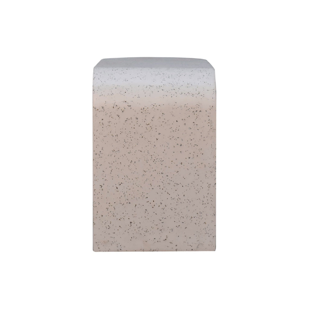 Serenity Terrazzo Coffee Table with handcrafted stone surface and minimalist base-side view