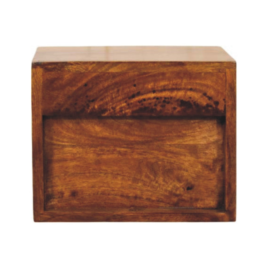Solis 1 Drawer Chestnut Wall Mounted Nightstand back view
