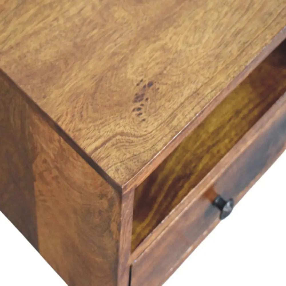 Solis 1 Drawer Chestnut Wall Mounted Nightstand top view