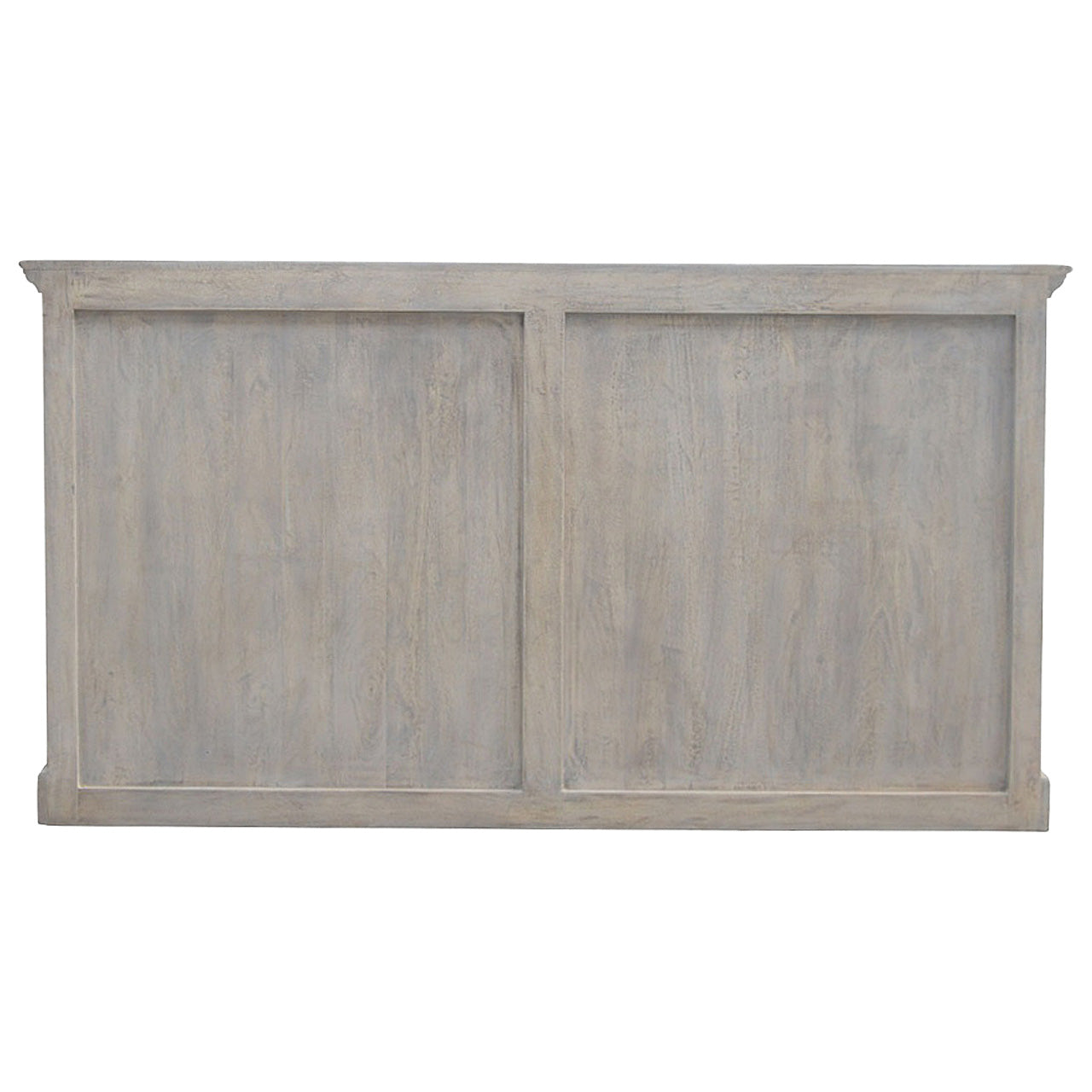 Stone Acid Wash Glazed Sideboard made from solid mango wood with four drawers and four glazed doors. Side view